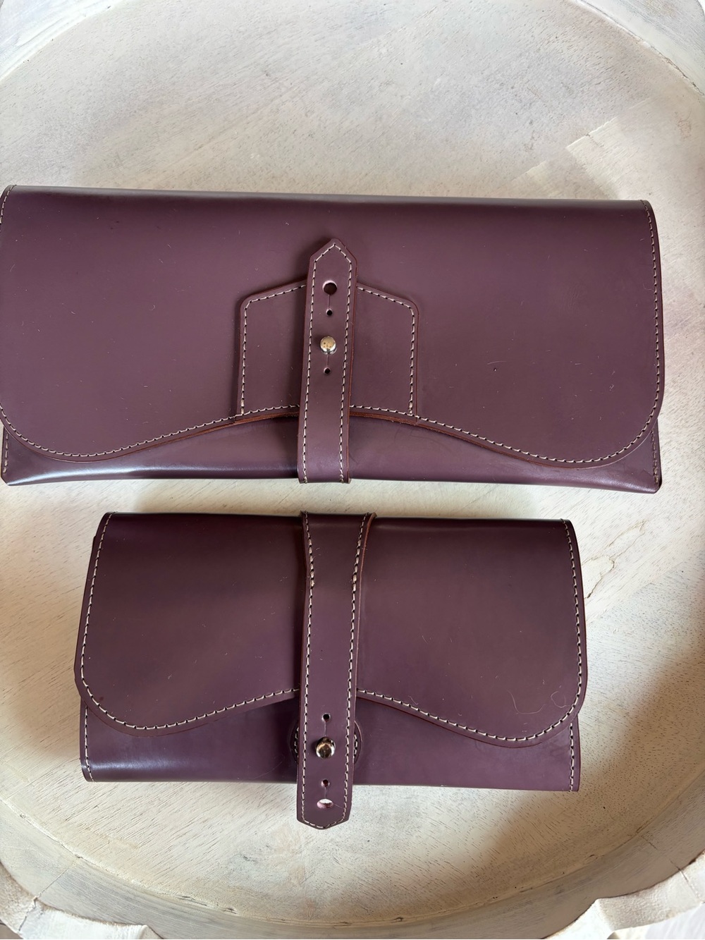 Real Leather Clutch& wallet in Deep Plum